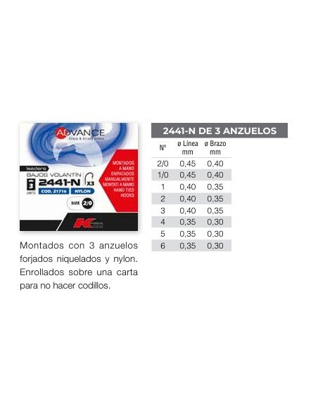 3 ANZUELOS 2441-N