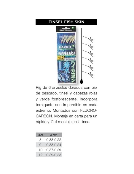SABIKI TINSEL FISHSKIN 6 PLUMAS