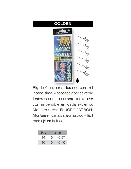 SABIKI GOLDEN 6 PLUMAS
