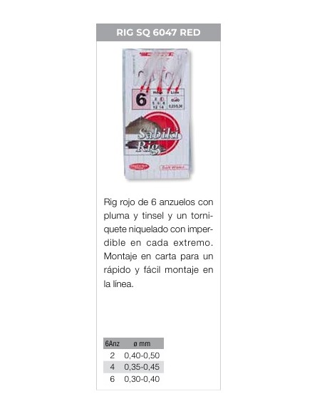 SABIKI SQ-6047 6 PLUMAS RED