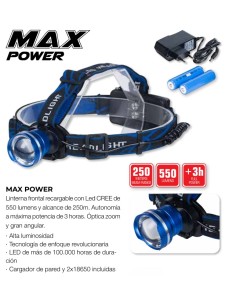 FRONTAL KALI KUNNAN MAX-2 550 LUMENS RECARGABLE - Imagen 1