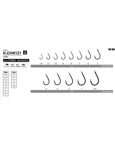 ANZUELO HAYABUSA H.CHN121 CHINU BLACK NI