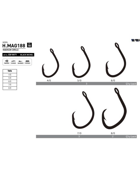 ANZUELO H.MAG188 CIRCLE HOOK BN LOOSE