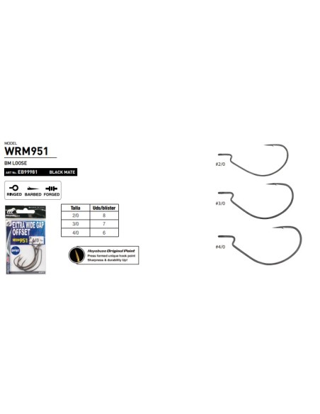 ANZUELO HAYABUSA WRM951 BM LOOSE