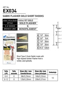 SABIKI FLASHER GOLD SHORT 5HOOKS - Imagen 1