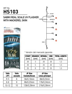 SABIKI REAL SCALE UV FLASHER WITH MACKEREL SKIN - Imagen 1