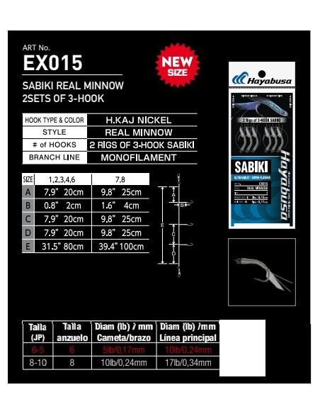 SABIKI REAL MINNOW 2SETS OF 3-HOOK