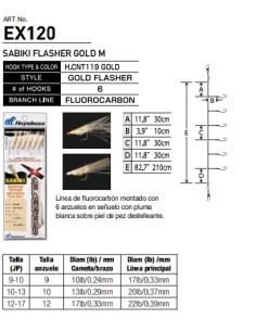 SEÑUELO SABIKI GOLD FLASHER EX120 - Imagen 1