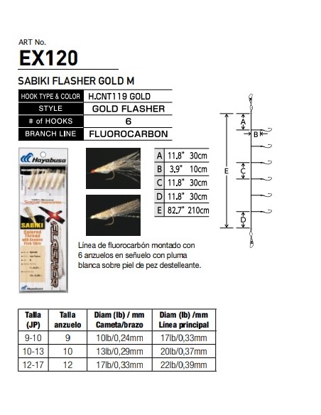 SEÑUELO SABIKI GOLD FLASHER EX120