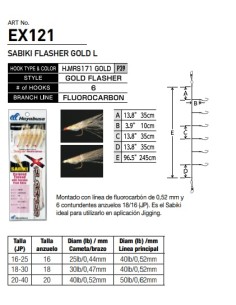 SEÑUELO SABIKI GOLD FLASHER EX121 - Imagen 1