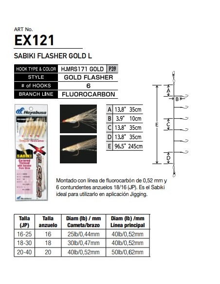 SEÑUELO SABIKI GOLD FLASHER EX121