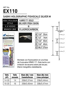 SEÑUELO SABIKI HOLOGRAPHIC FISHSCALE EX1 - Imagen 1