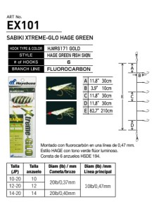 SEÑUELO SABIKI XTREME-GLO EX101 - Imagen 1