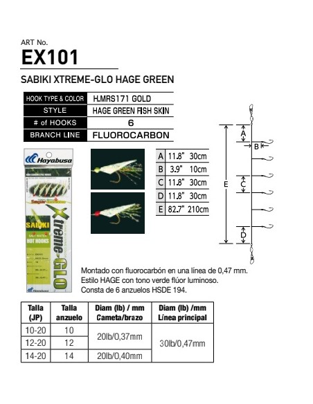 SEÑUELO SABIKI XTREME-GLO EX101