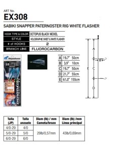 SNAPER PATERNOSTER RIG WHITE FLASHER - Imagen 1