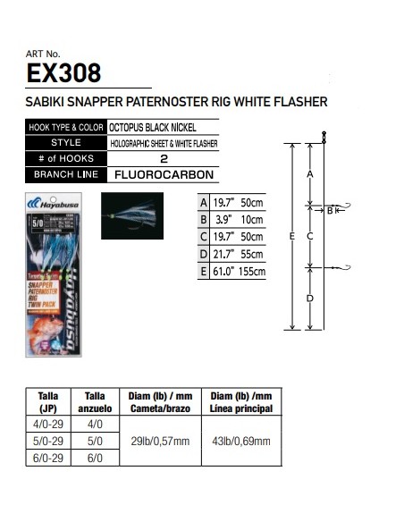 SNAPER PATERNOSTER RIG WHITE FLASHER